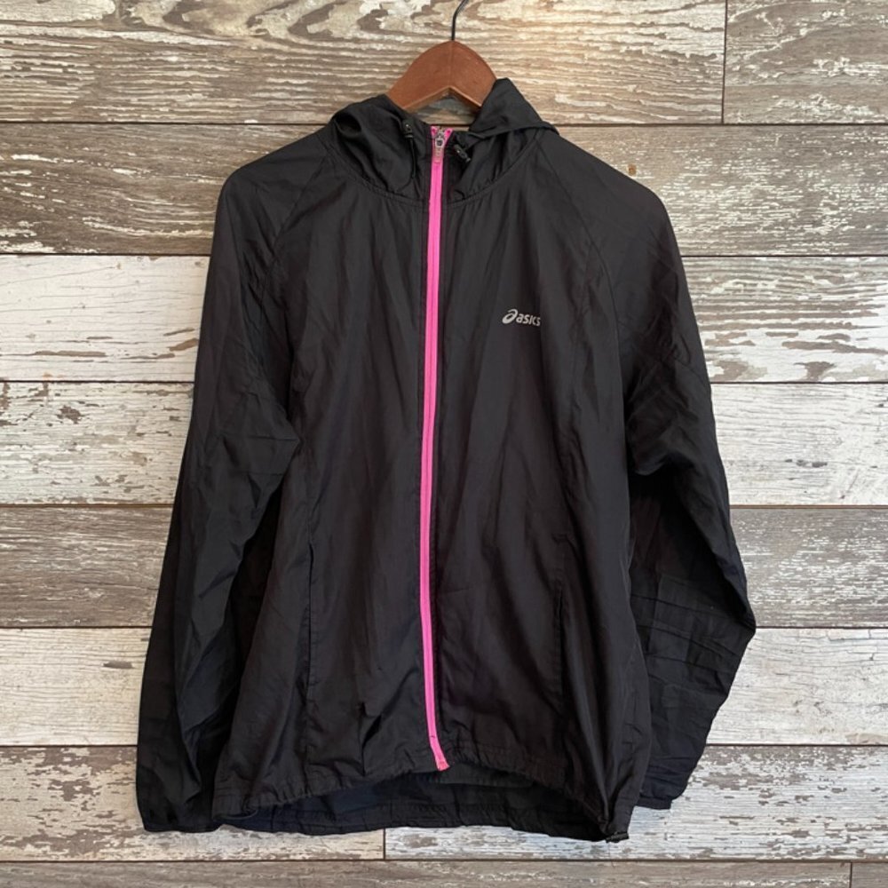 Asics Running Black Water Resistant Light Weight Women's Windbreaker Jacket